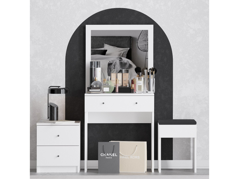 Juego de tocador de madera "Nice" - 65 x 35 x 139 cm - Blanco