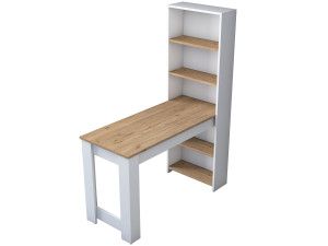 Tocador "Ferna" con estantes de madera - 120 x 54 x 154 cm - Marrón