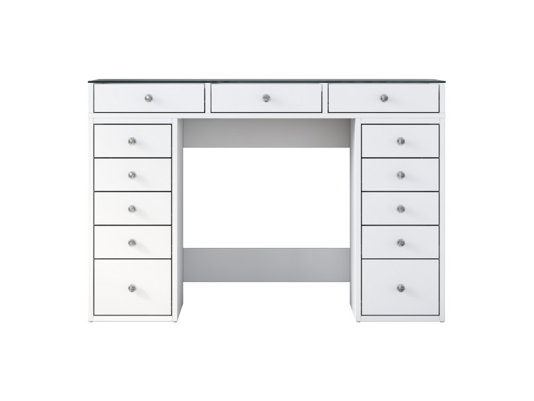 Tocador "Sina" con cajones de madera empotrados - 120 x 44 x 80 cm - Blanco