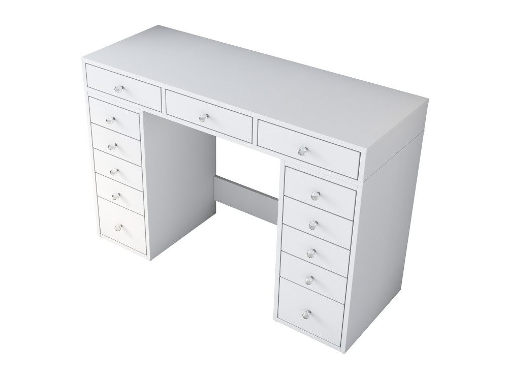 Tocador "Sena" con cajones de madera empotrados - 120 x 44 x 82 cm - Blanco