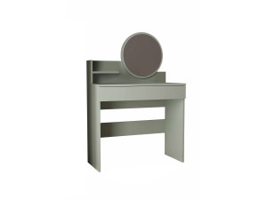 Tocador "Harmony Mini Round" con espejo de madera - 90 x 40 x 133 cm - Verde