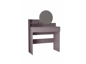 Tocador "Harmony Mini Round" con espejo de madera - 90 x 40 x 133 cm - Violeta