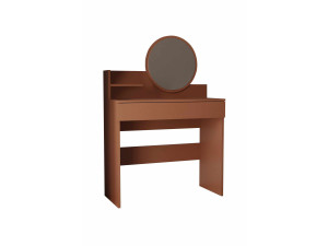 Tocador "Harmony Mini Round" con espejo de madera - 90 x 40 x 133 cm - Terracota