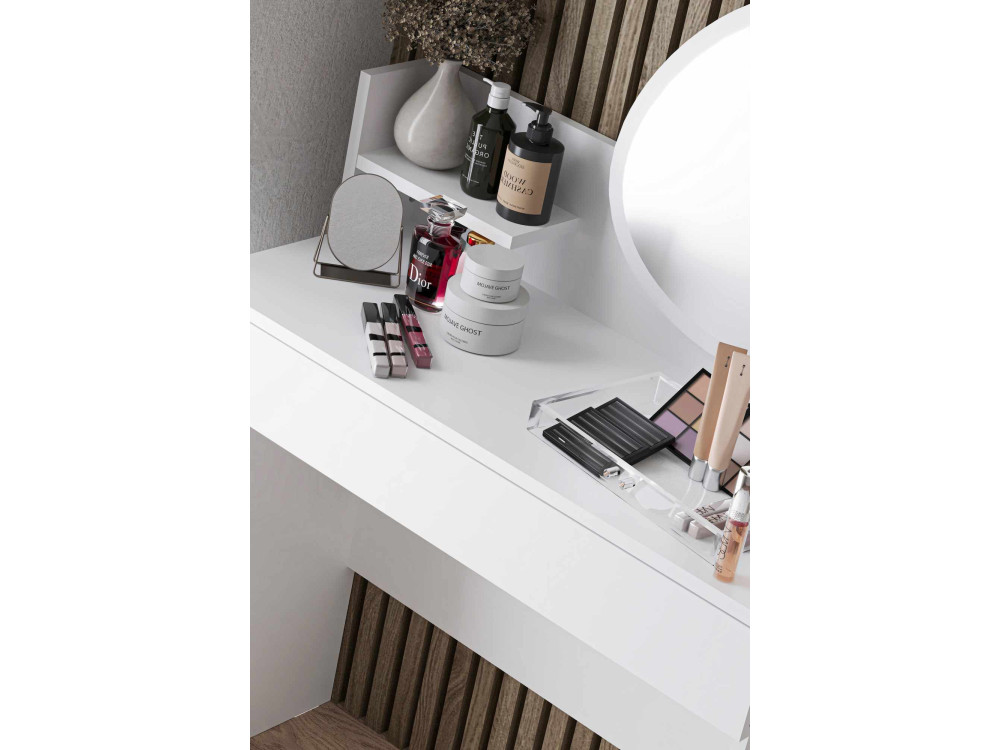 Tocador "Harmony Mini Amorphous" con espejo de madera - 90 x 40 x 133 cm - Blanco