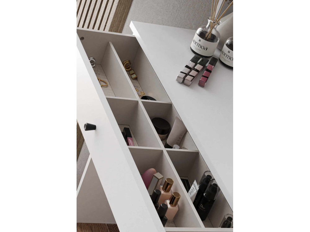 Tocador "Harmony Mini Amorphous" con espejo de madera - 90 x 40 x 133 cm - Blanco