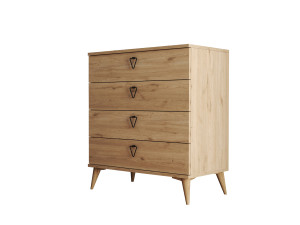 Cómoda de madera "Versa-Ce" - 80 x 45 x 90 cm - Marrón