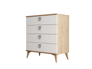 Cómoda de madera "Versa-Ce" - 80 x 45 x 90 cm - Blanca