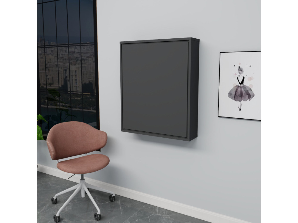 Mesa de maquillaje de madera "Sedir" - 90 x 59 x 74 cm - Gris antracita