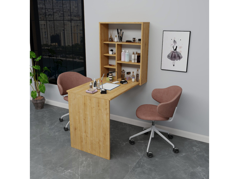 Mesa de maquillaje de madera "Sedir" - 90 x 59 x 74 cm - Beige