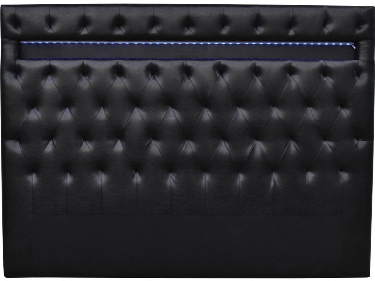 Cabecero LED "Deco" - 140 x 190 cm - Negro