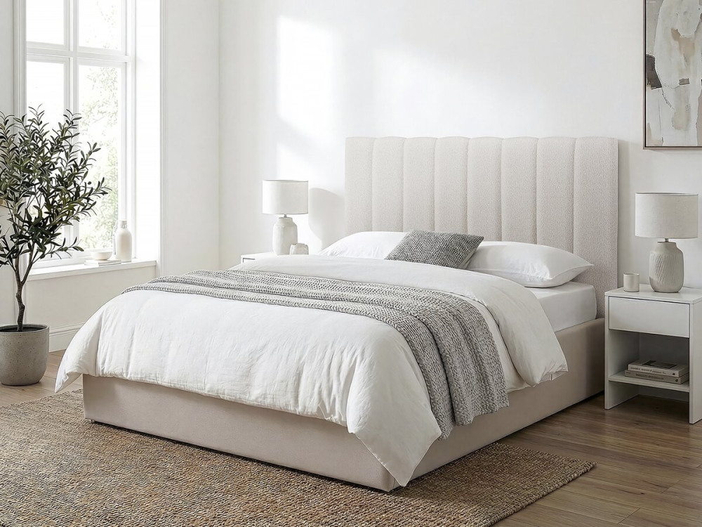 Cabecero de tela texturizada "Val Thorens" - Beige - 140 cm