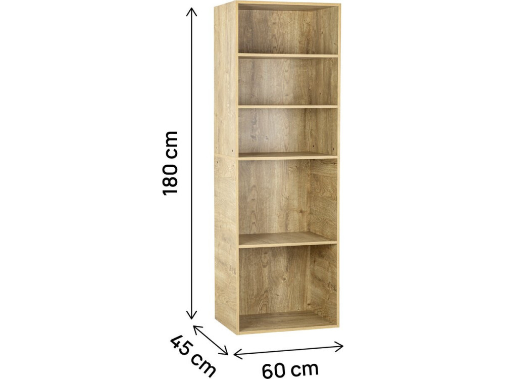 Armario "Opéra" con 5 estantes - 60 x 45 x 180 cm - Beige