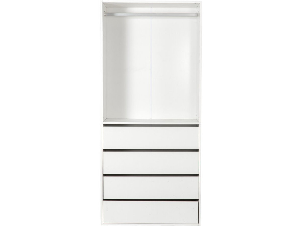 Armario "Opéra" con 4 cajones y 1 espacio para colgar - 80 x 45 x 180 cm - Blanco