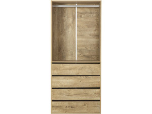Armario "Opéra" con 4 cajones y 1 espacio para colgar - 80 x 45 x 180 cm - Beige