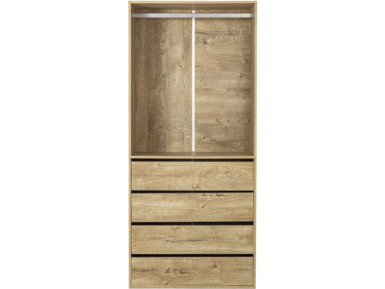 Armario "Opéra" con 4 cajones y 1 espacio para colgar - 80 x 45 x 180 cm - Beige