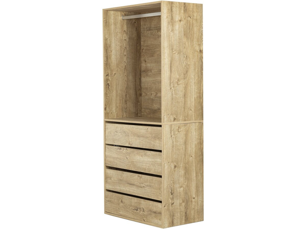 Armario "Opéra" con 4 cajones y 1 espacio para colgar - 80 x 45 x 180 cm - Beige
