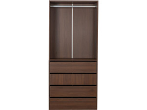 Armario "Opéra" con 4 cajones y 1 espacio para colgar - 80 x 45 x 180 cm - Marrón