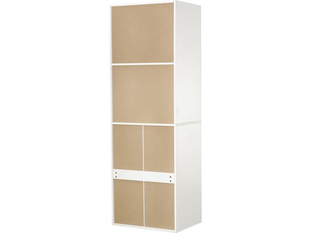 Armario "Opéra" con 5 cajones y 2 estantes - 60 x 45 x 180 cm - Blanco