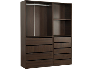 Conjunto vestidor modular "Opera" - 2 unidades - Marrón