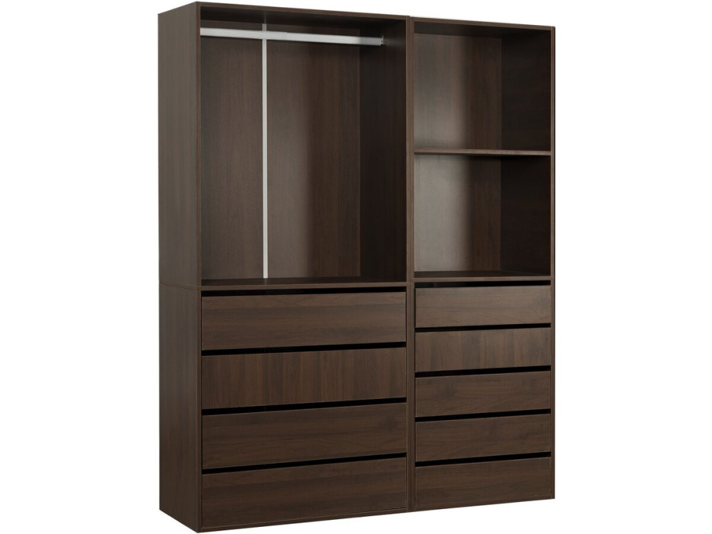 Conjunto vestidor modular "Opera" - 2 unidades - Marrón