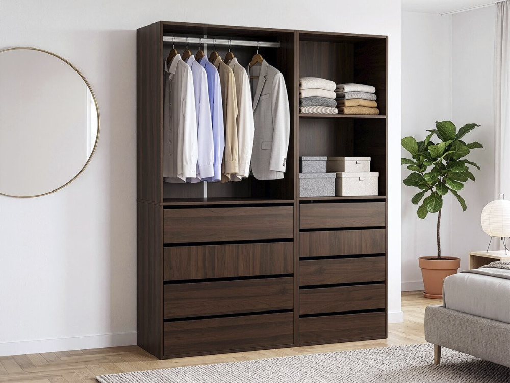 Conjunto vestidor modular "Opera" - 2 unidades - Marrón