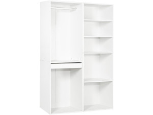 Kit dressing modulable avec penderie, porte-pantalons et 5 étagères  "Opéra" - 2 éléments - Blanc