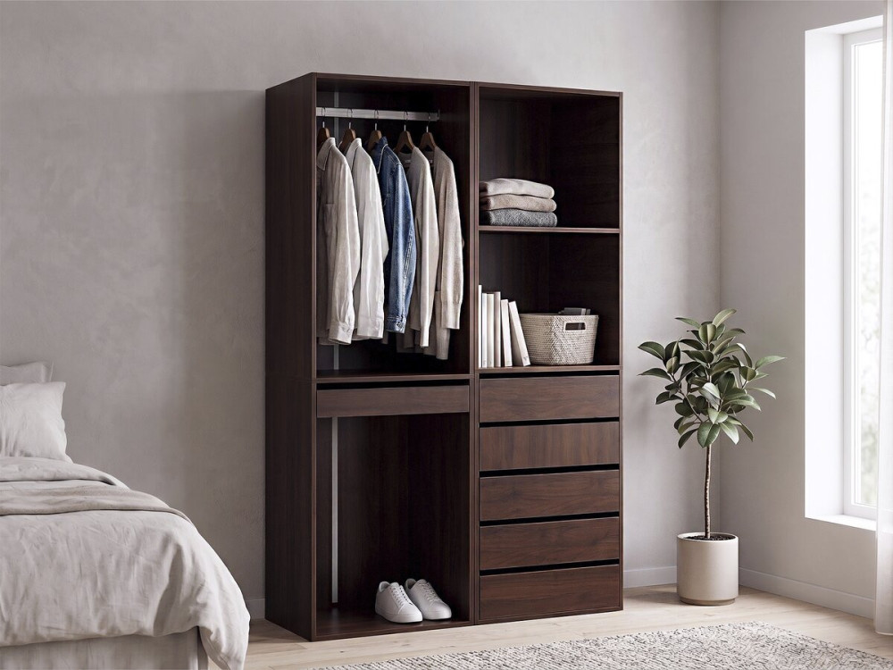 Conjunto vestidor modular "Opera" - 2 unidades - Marrón