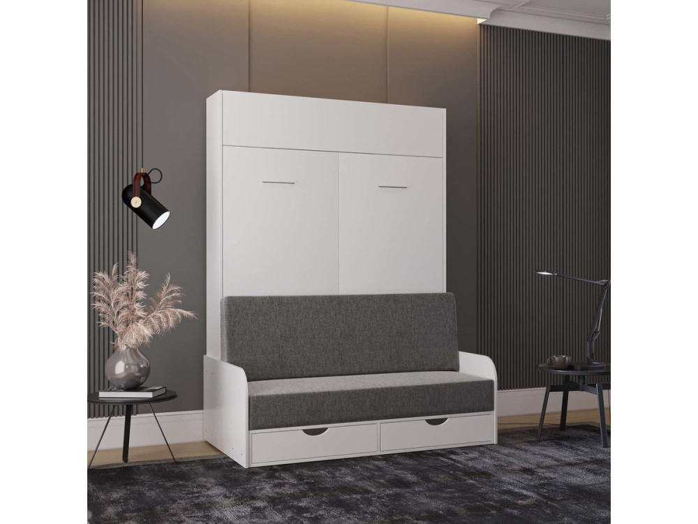 Cama abatible NYD SOFA 5" - 140 x 200 cm - Blanco