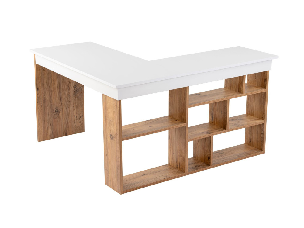 Mesa de estudio de madera "Vesper" - 130 x 120 x 72 cm - pino blanco atlántico