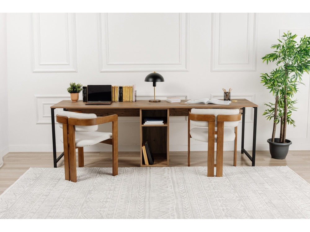 Mesa de Estudio Twin - 240 x 60 x 74 cm - Pino AtlánticoNegro