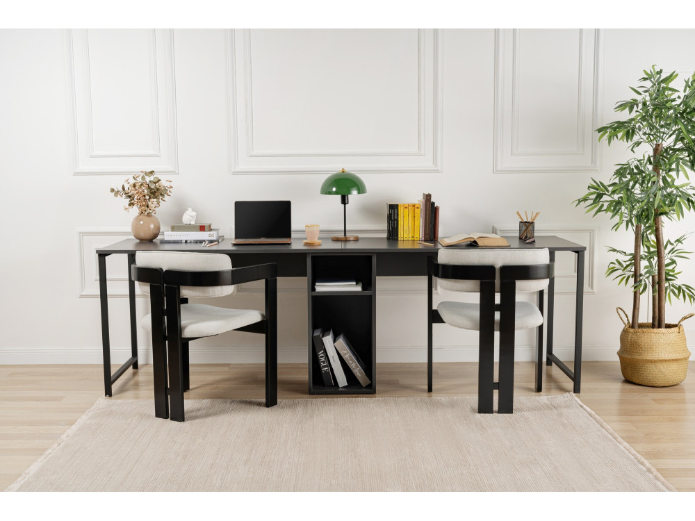 Mesa de estudio Twin - 240 x 60 x 74 cm - AntracitaNegro