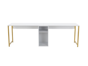 Mesa de estudio gemela - 240 x 60 x 74 cm - Oro blanco
