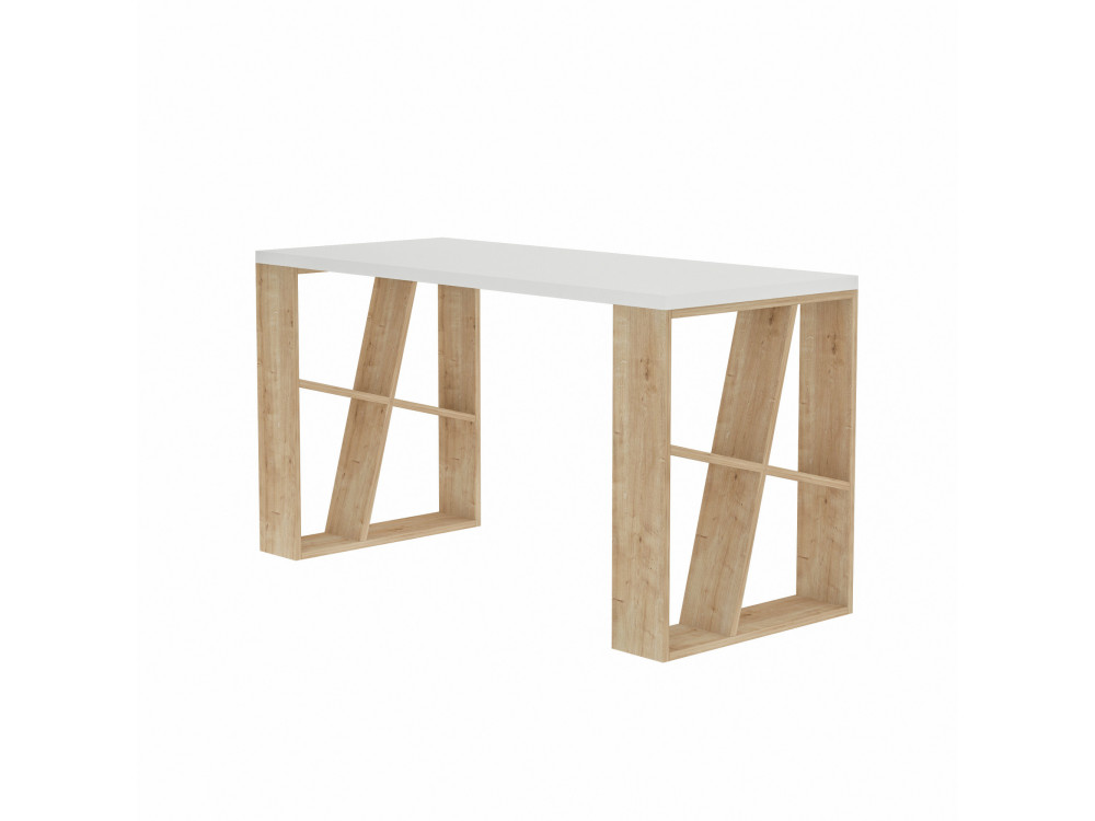 Escritorio de madera "Honey" - 140 x 60 x 75 cm - Roble blanco