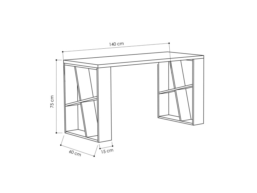 Escritorio de madera "Honey" - 140 x 60 x 75 cm - Roble blanco