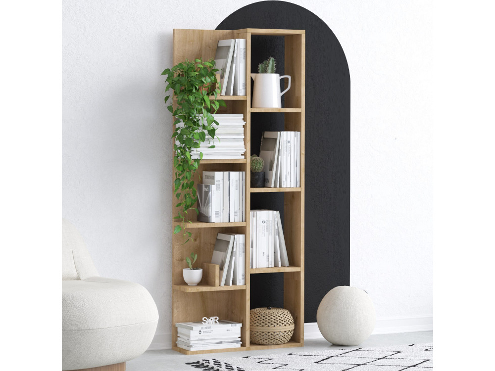 Librería de madera "Lily" - 60 x 18 x 150 cm - Roble