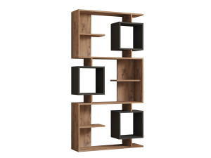 Librería de madera "Icardi" - 90 x 24 x 171 cm - Pino AtlánticoAntracita