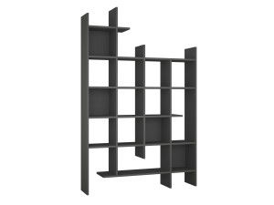 Librería de madera "Manco" - 122 x 25 x 188 cm - Antracita