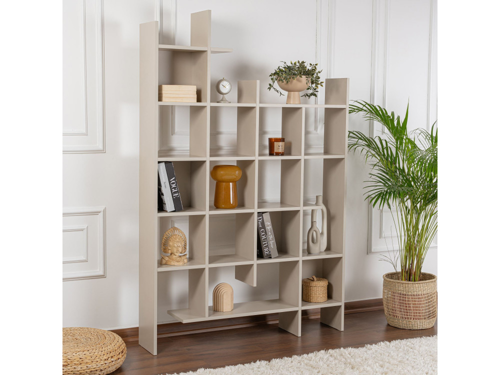 Librería de madera "Manco" - 122 x 25 x 188 cm - Arenisca