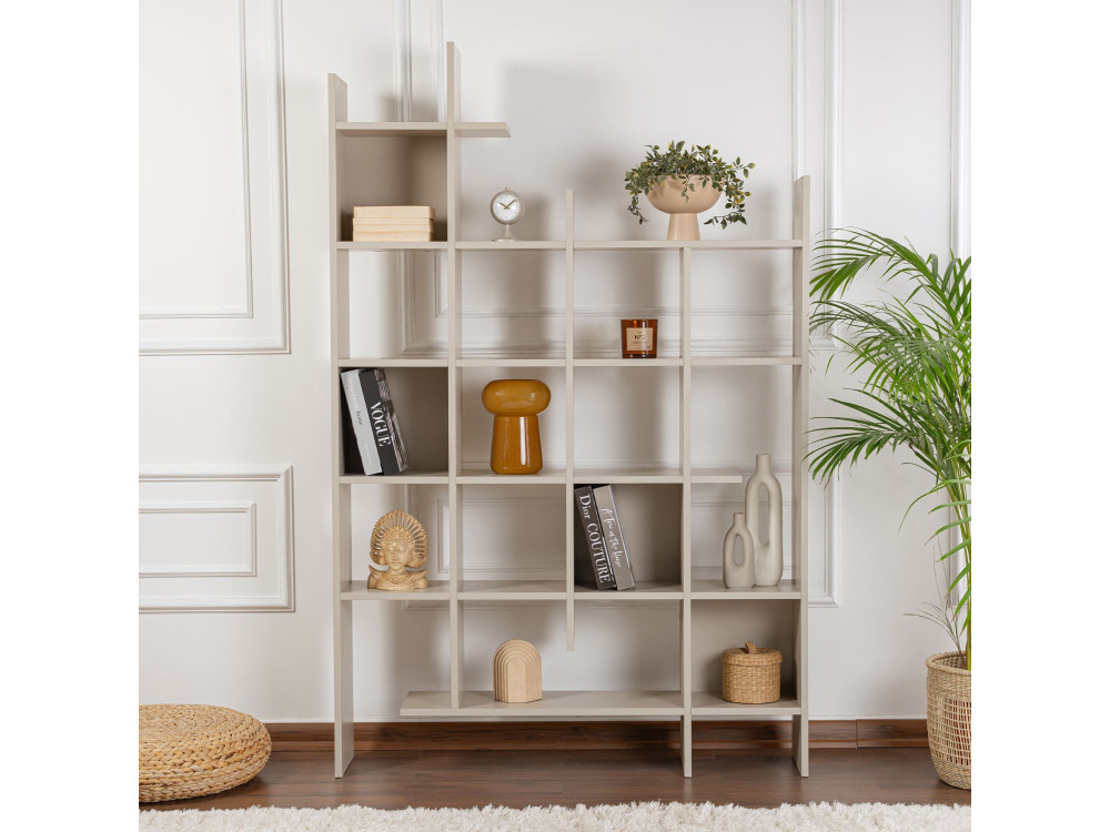 Librería de madera "Manco" - 122 x 25 x 188 cm - Arenisca