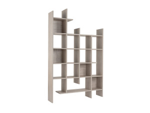 Librería de madera "Manco" 122 x 25,5 x 188 cm - Travertino