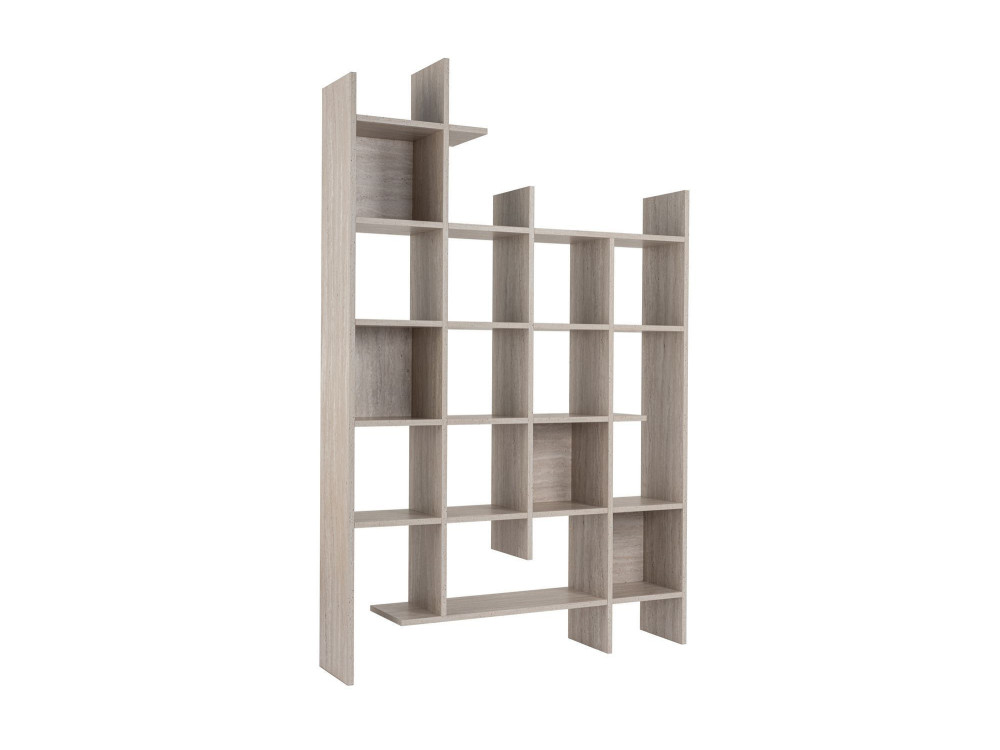 Librería de madera "Manco" - 122 x 25 x 188 cm - Travertino