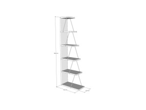 Librería de madera "Nove" - 50 x 22 x 150 cm - Marrón