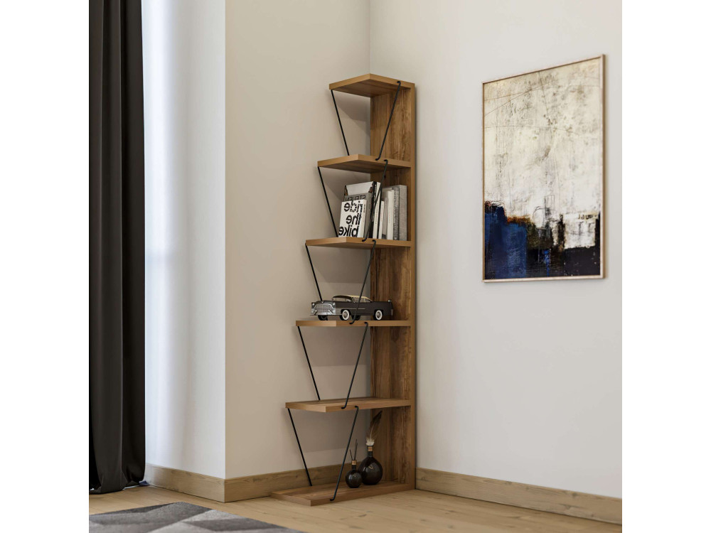 Librería de madera "Nove" - 50 x 22 x 150 cm - Marrón