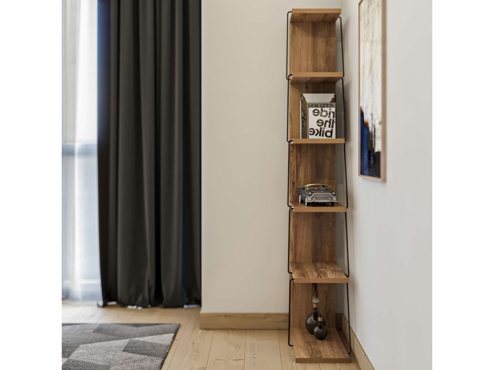 Librería de madera "Nove" - 50 x 22 x 150 cm - Marrón