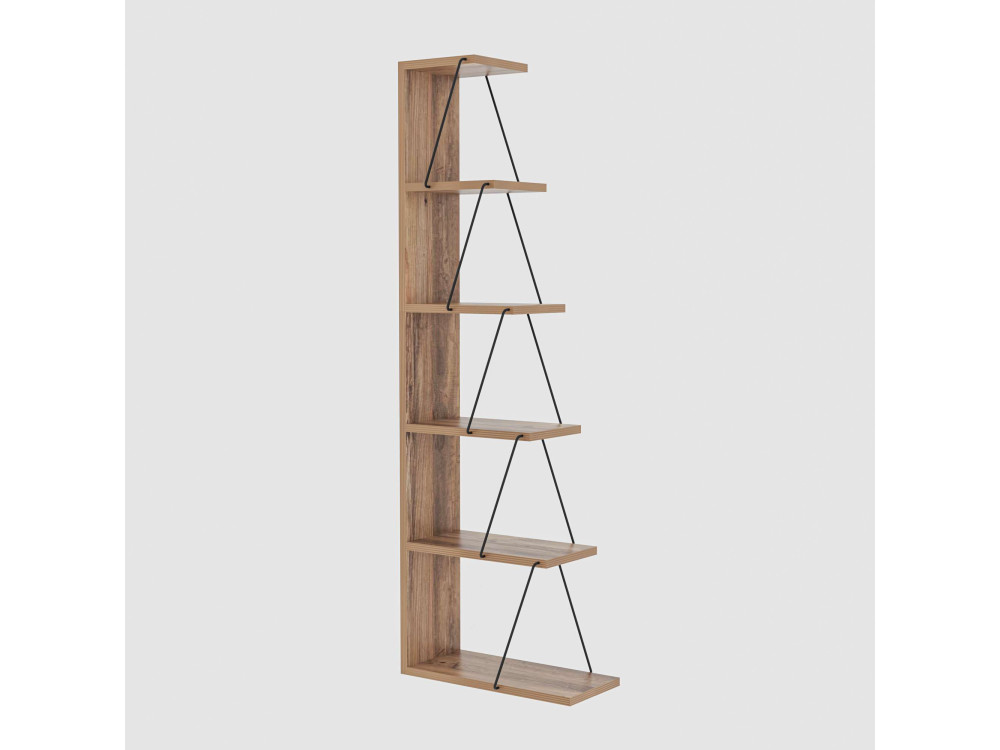 Librería de madera "Nove" - 50 x 22 x 150 cm - Marrón