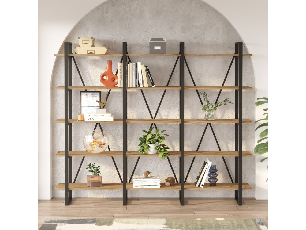 Librería de madera "ML4" - 219 x 34 x 180 cm - pino atlántico