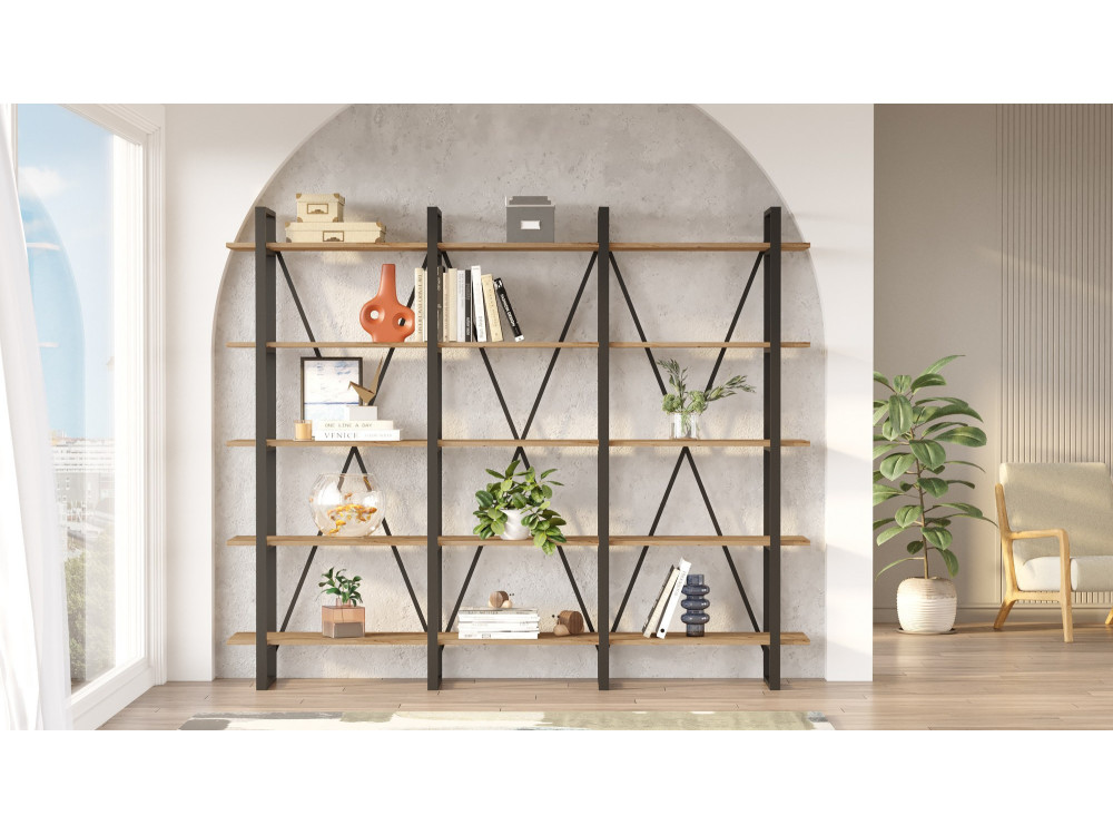 Librería de madera "ML4" - 219 x 34 x 180 cm - pino atlántico