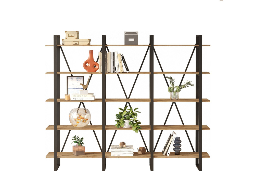 Librería de madera "ML4" - 219 x 34 x 180 cm - pino atlántico