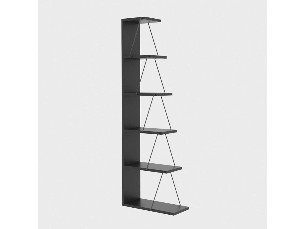 Librería de madera "Melinos" - 50 x 22 x 150 cm - Gris antracita