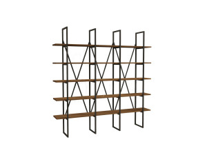 Librería de madera "Beylerbeyi" - 160 x 26 x 160 cm - NogalNegro